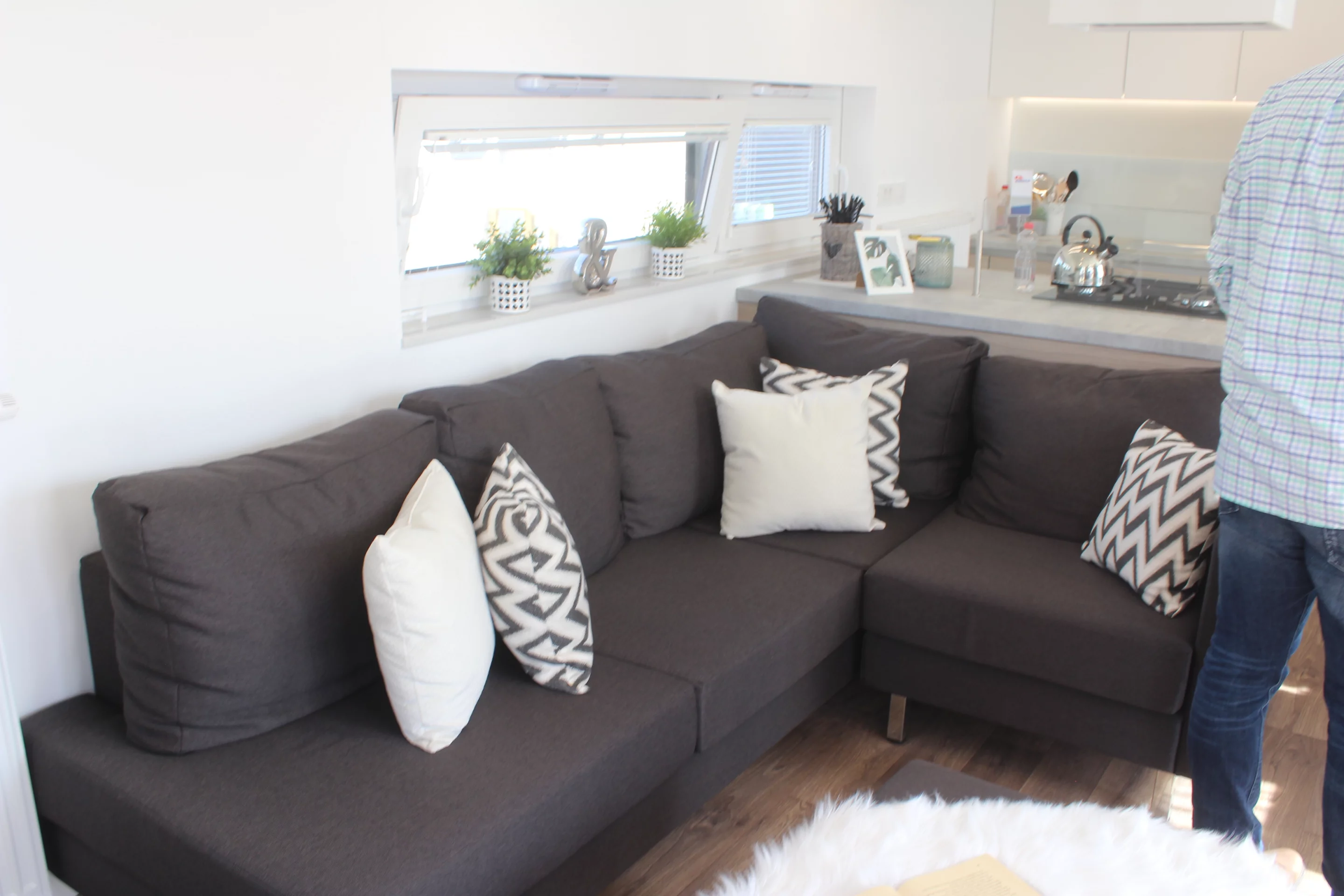 Inside the Adria modular home, it becomes clear from where the Astella's furnishings took inspiration