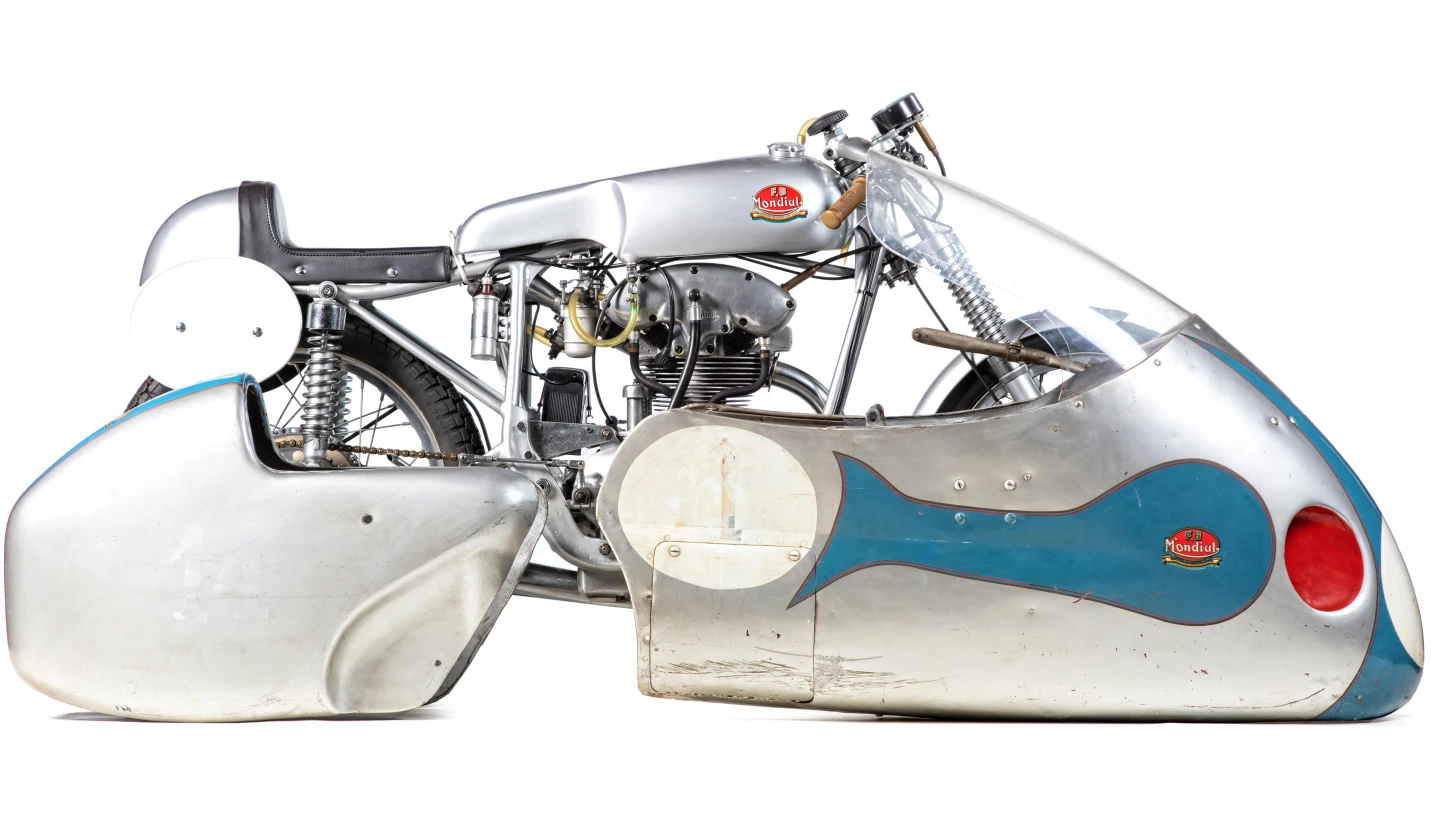 $60,247 | 1954 FB Mondial 175cc Bialbero Racing Motorcycle | Actual Sale Price: £46,000 | Estimate: $52,000 to $78,000 | £40,000 to £60,000 | Bonhams | Bicester Heritage | Lot 663 | 16 August 2020 | Official Auction Page