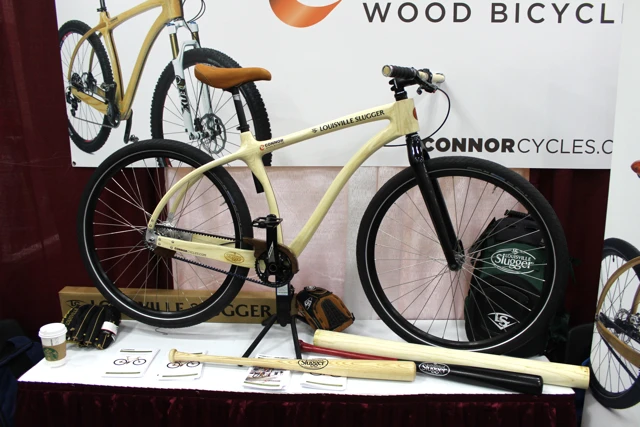 Connor Wood Bicycles created this one-of-a-kind bike using wooden blanks that would ordinarily be lathed into Louisville Slugger baseball bats (Photo: Ben Coxworth/Gizmag.com)