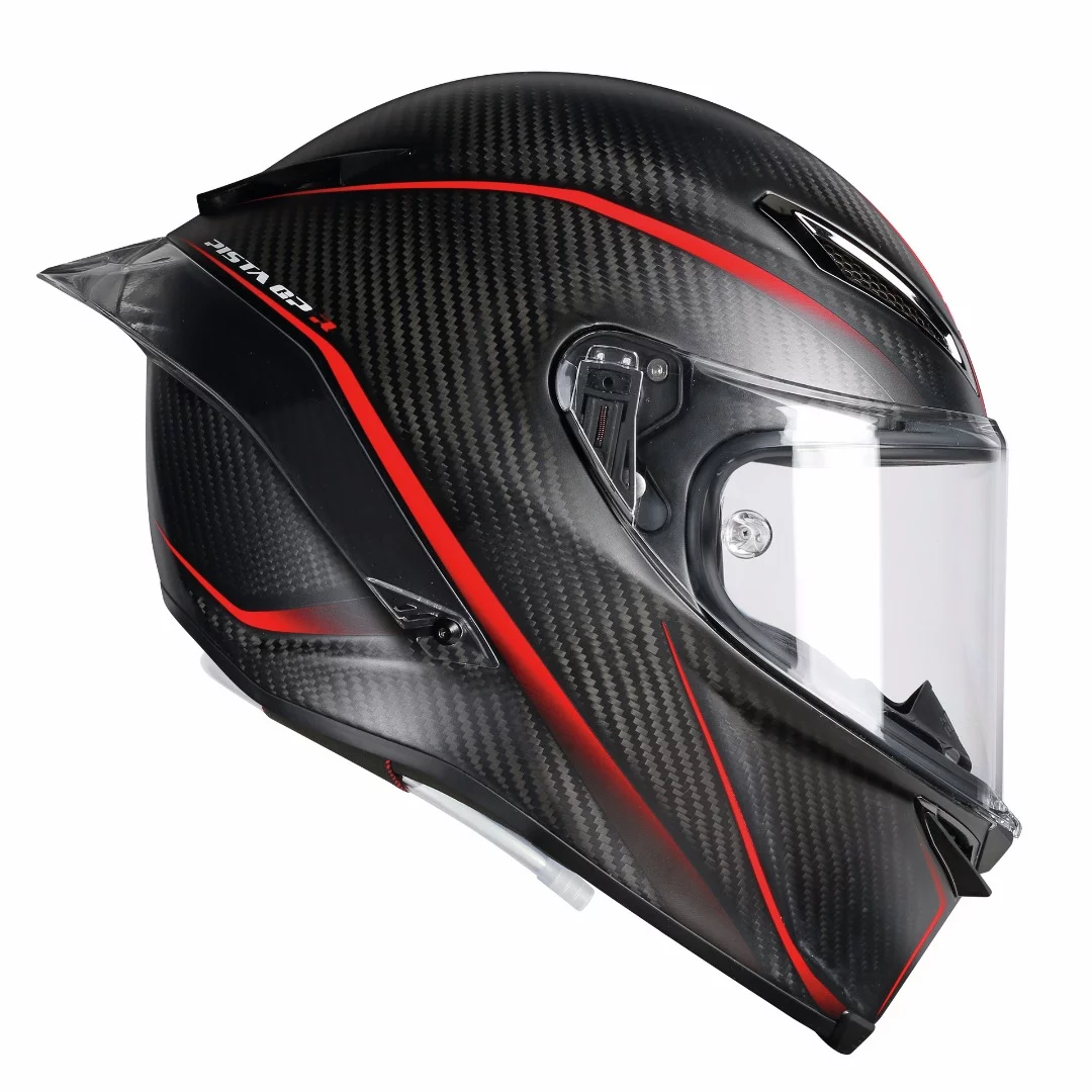 The AGV Pista GP R in Granpremio Matt Carbon/Red color