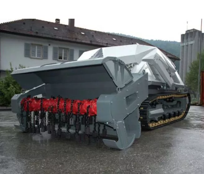 The D-3 is a robotic vehicle that uses a chain flail or tiller to detonate land mines (Photo: DIGGER DTR)