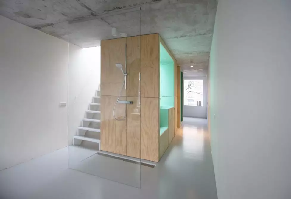 The SkinnyScar's snug bathroom