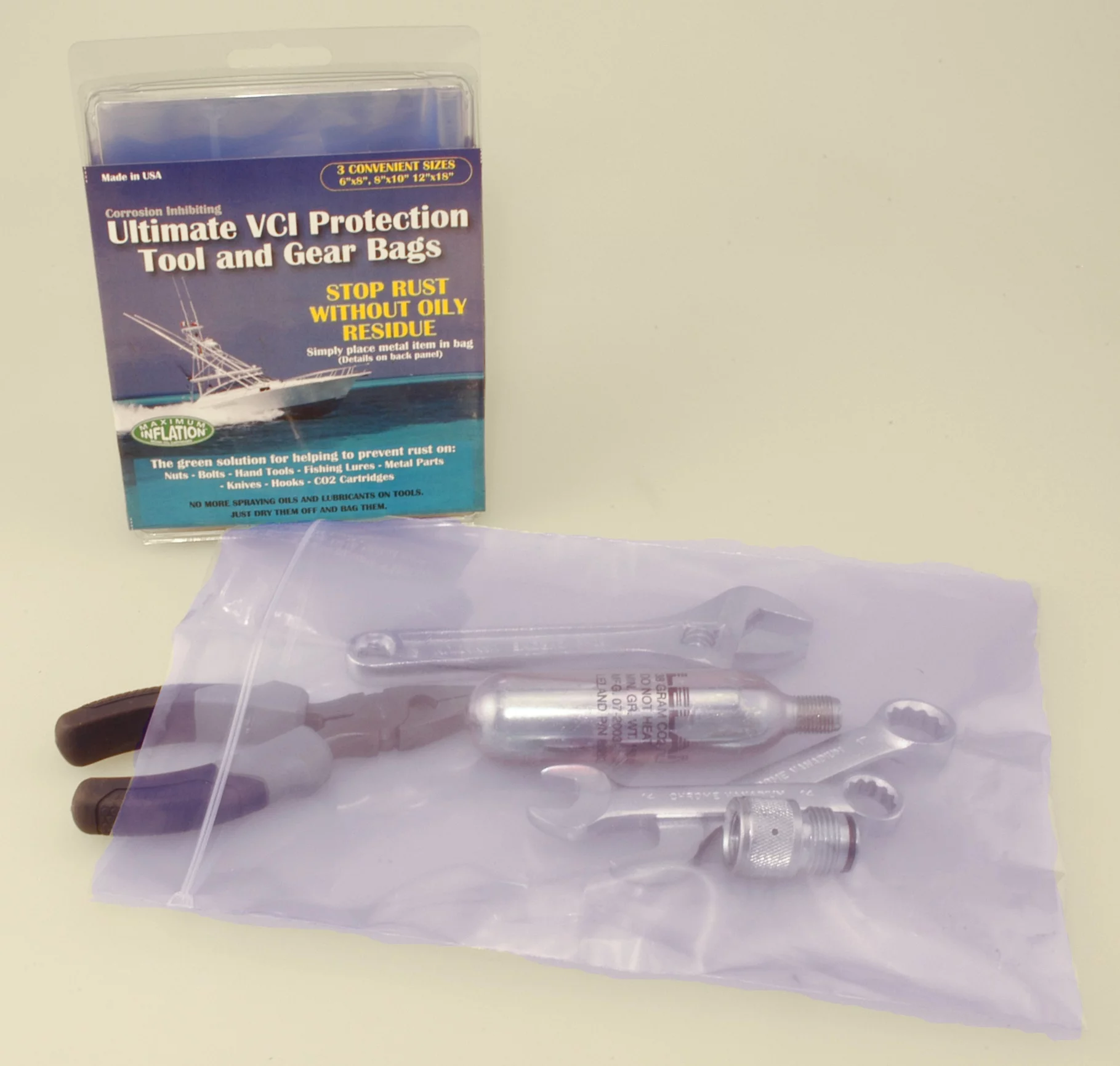 Ultimate VCI Protection bags are plastic bags which are said to keep steel tools stored in them from rusting