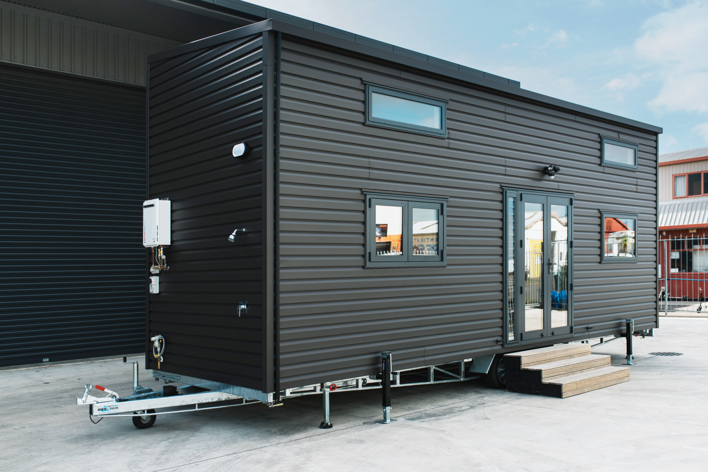 The Home Haven gets power from a standard RV-style hookup but has been wired so that solar panels can be easily fitted in the future