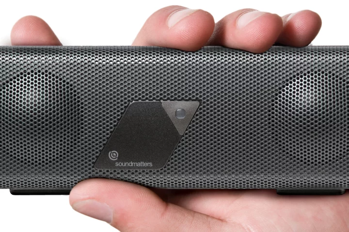 Soundmatters' foxLv2 PLATINUM speaker fits in the palm of a hand