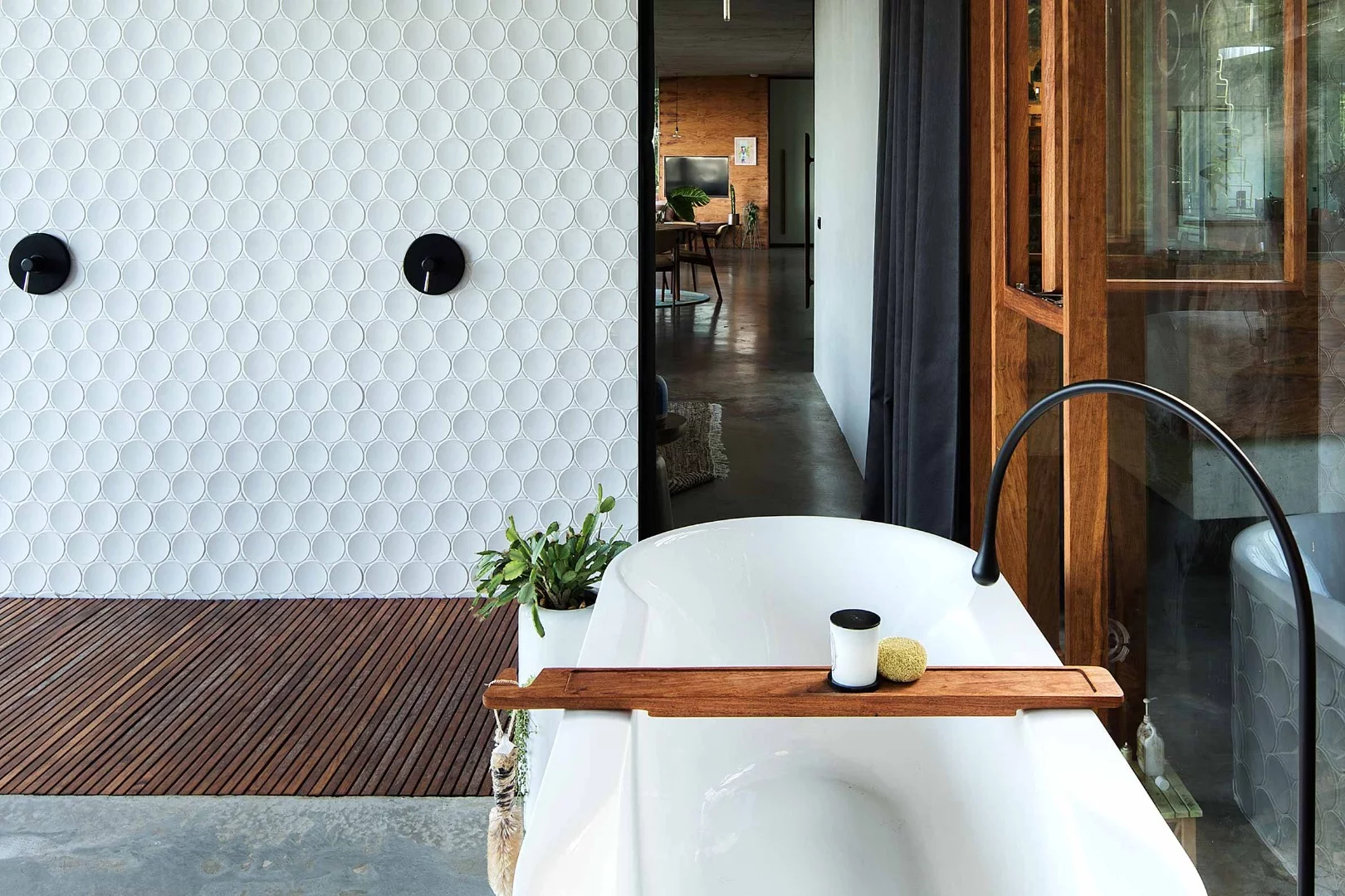 The award-winning interior of the Planchonella House in Australia's north