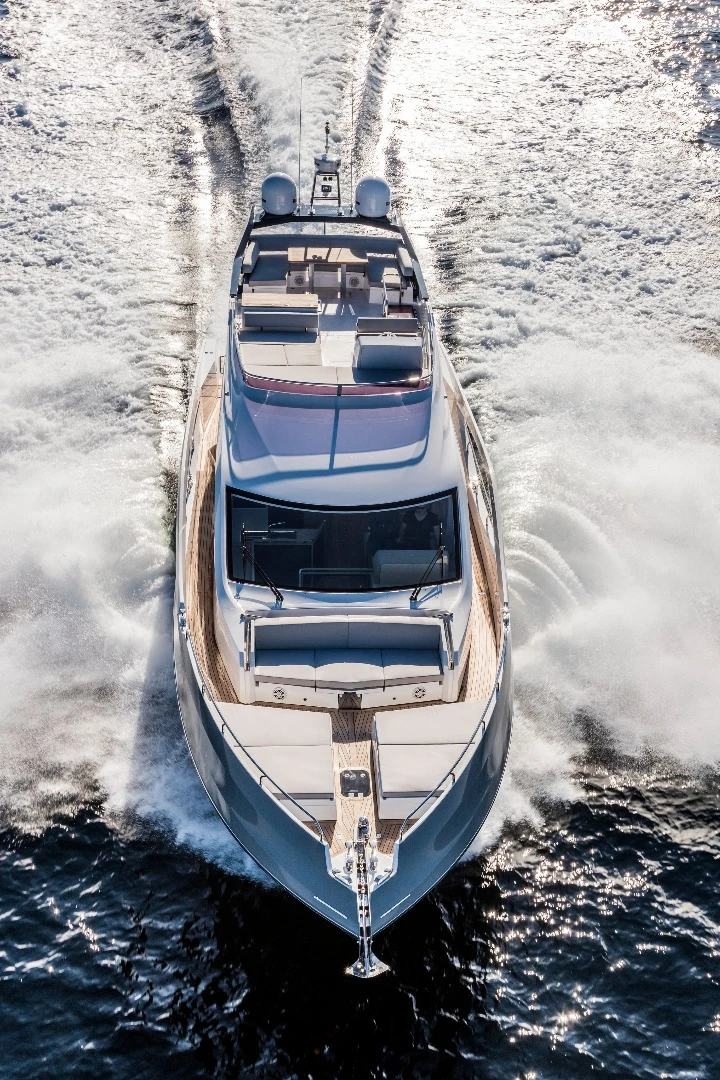 Measuring up at 62 feet long, the 62FLY is a smaller yacht than the rest of the Numarine range