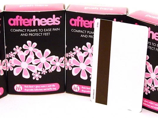 Afterheels are small enough to fit in a clutch bag