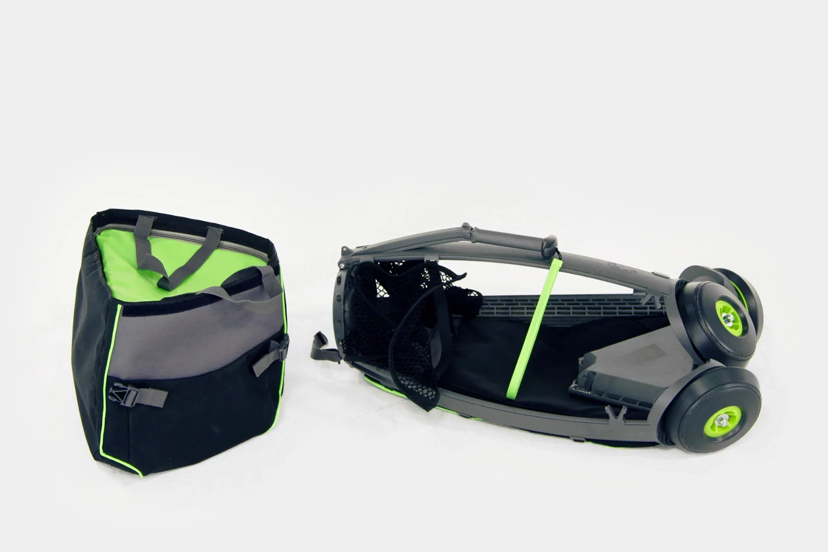 The frame fits the cooler and gear bags