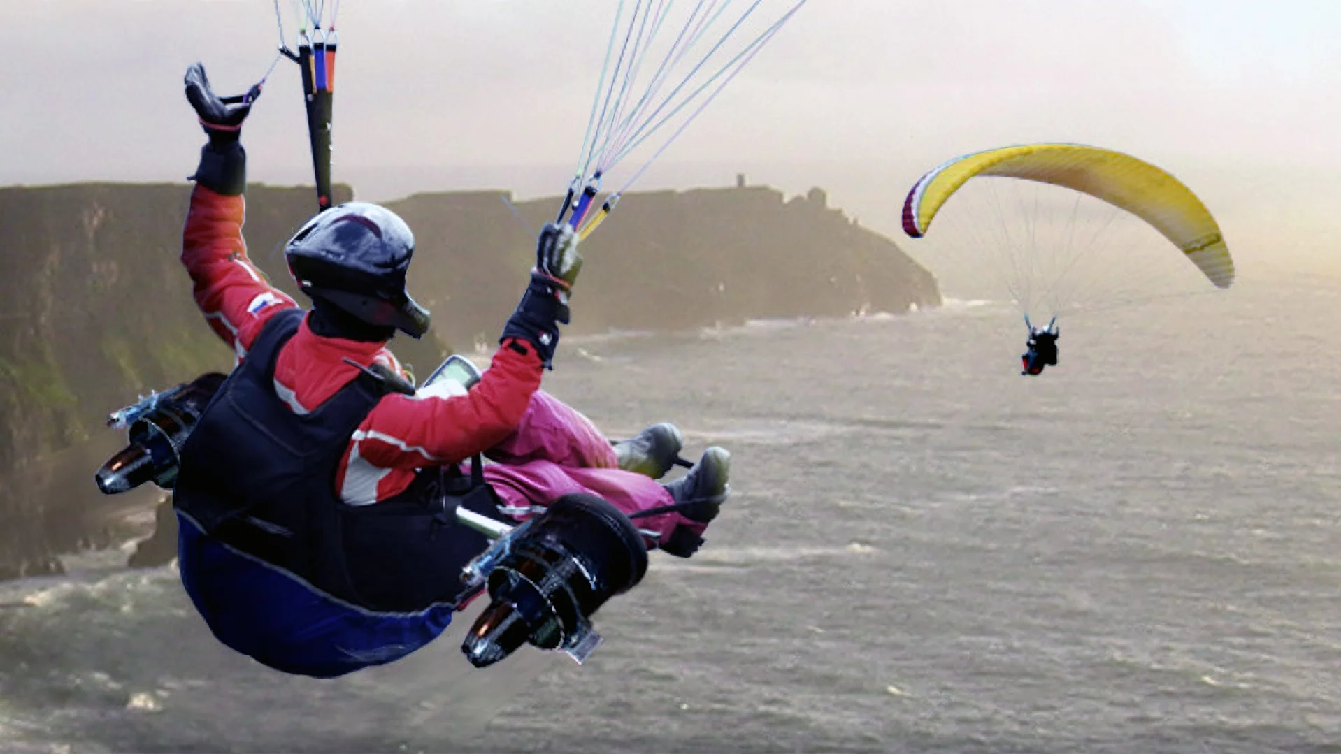 The pictured set-up weighs 8 kg all up with batteries, offering 5 minutes at full power, 25-kg thrust. The next version is imminent, and weighs 10 to 12 kg all up with batteries, 15 minutes at full power of 40-kg thrust and 60-Kg burst thrust is available. Only 25-kg thrust is needed for level flight, so it will offer about 25 minutes burn time in level flight