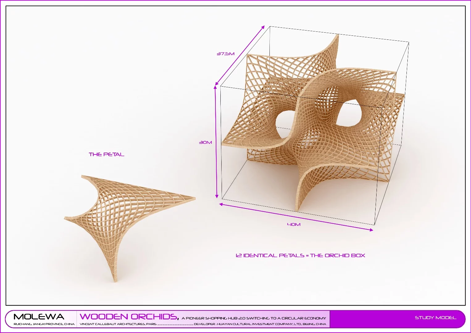 The design draws cues from orchids