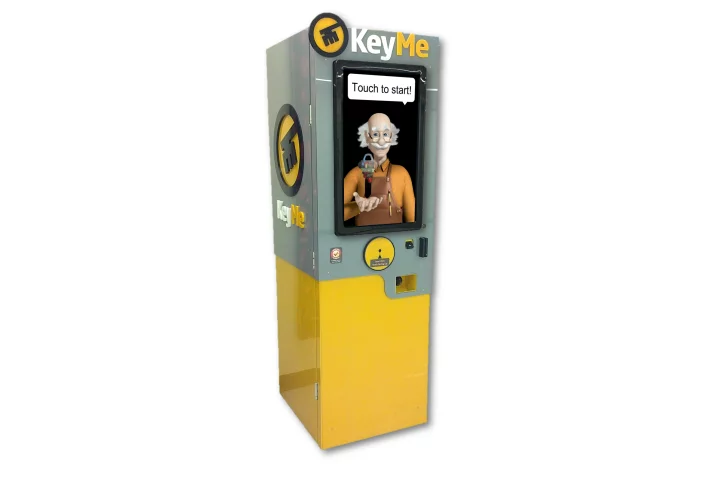 The KeyMe kiosk stores keys as digital patterns in the cloud for latter duplicating