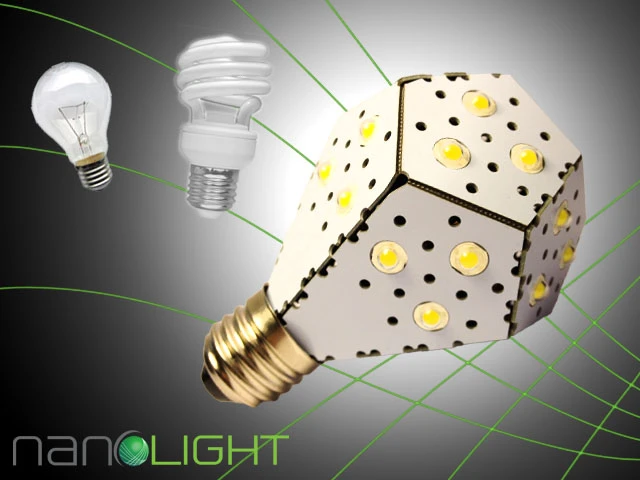 The alternative to a 100-watt incandescent bulb has until recently been a compact fluorescent light (Image: NanoLight)