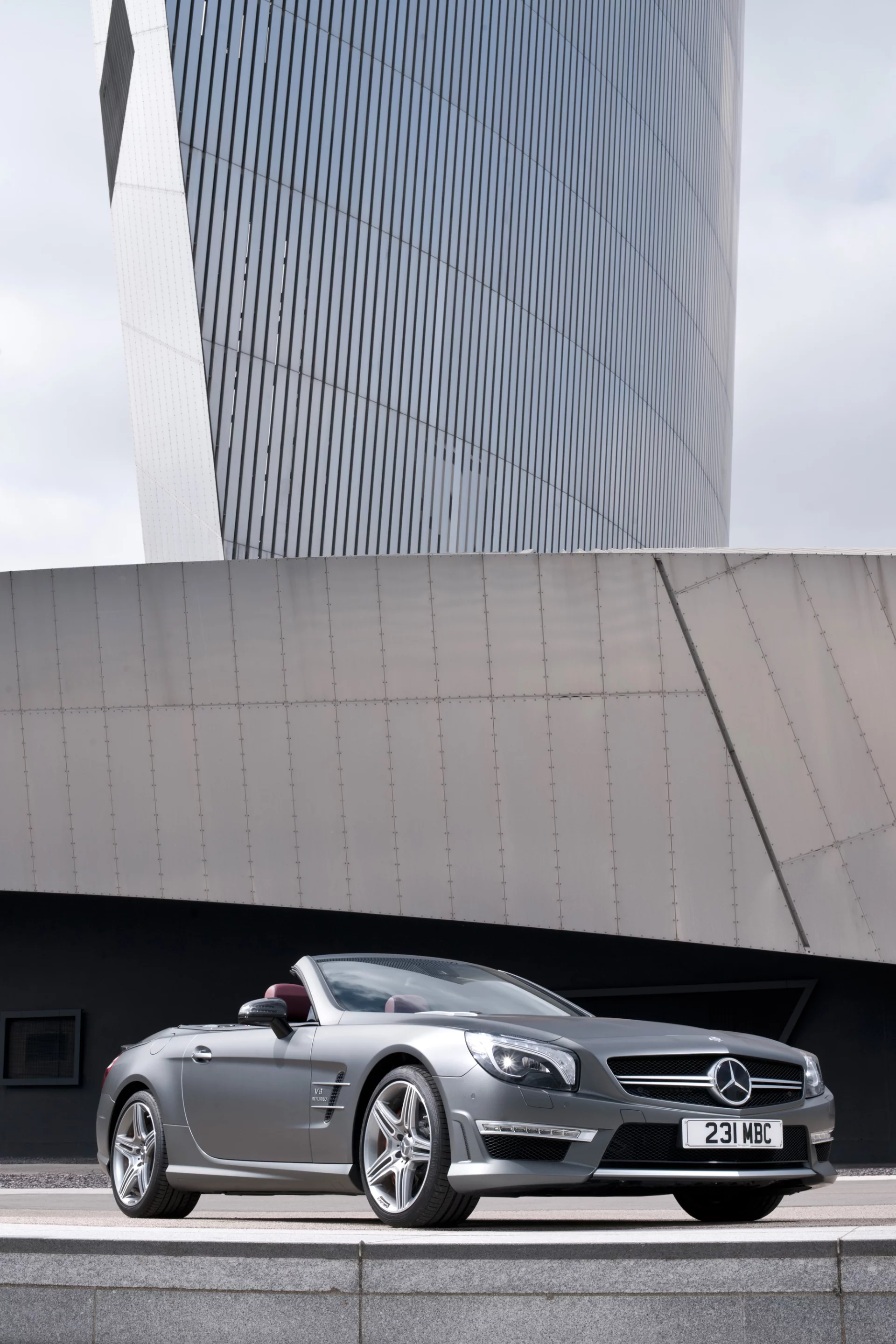 The new SL 400 is a two seat roadster with a folding hardtop and a twin-turbo V6