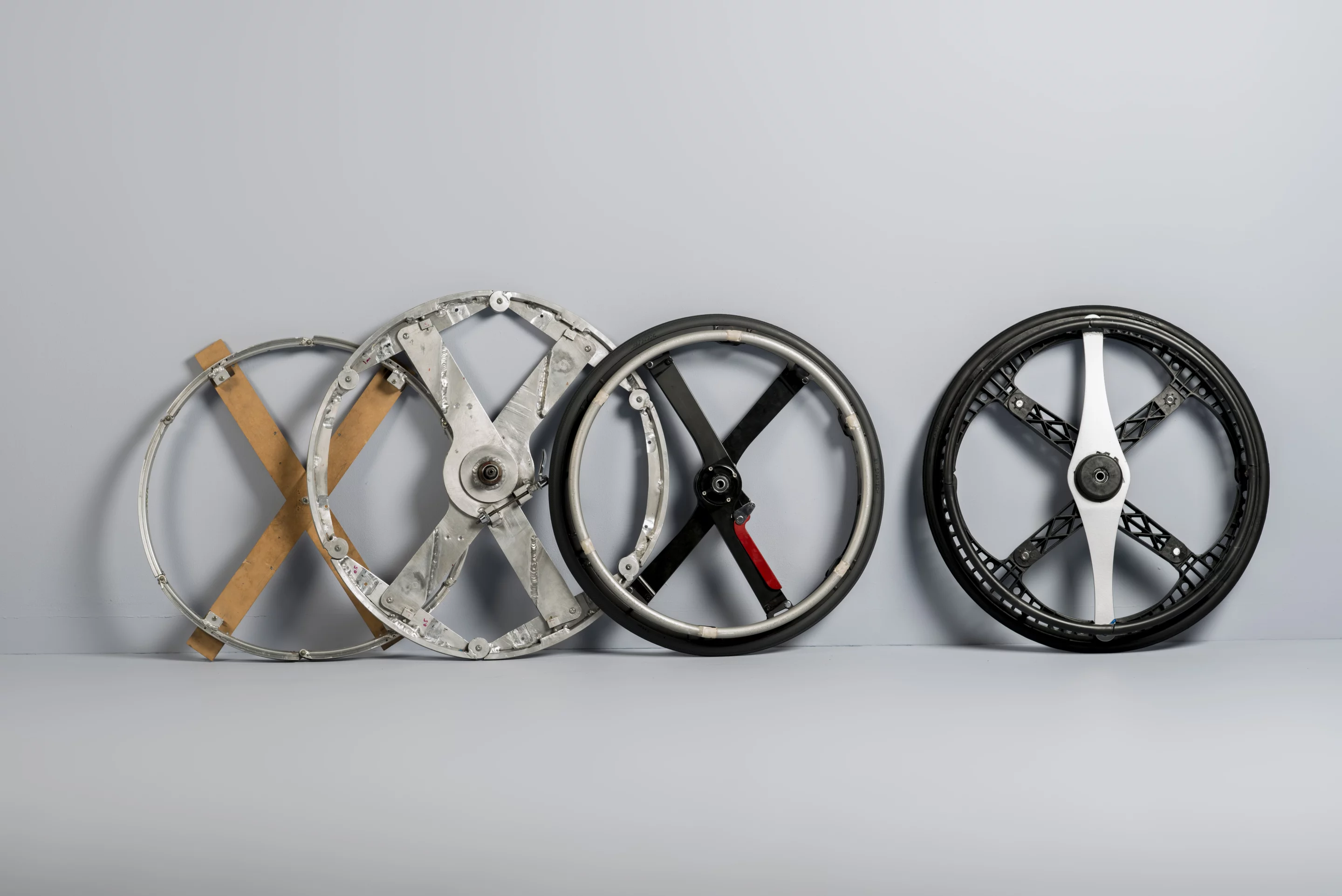 The Morph Wheel is constructed from glass filled nylon, with a polypropylene hand rim, and solid tire