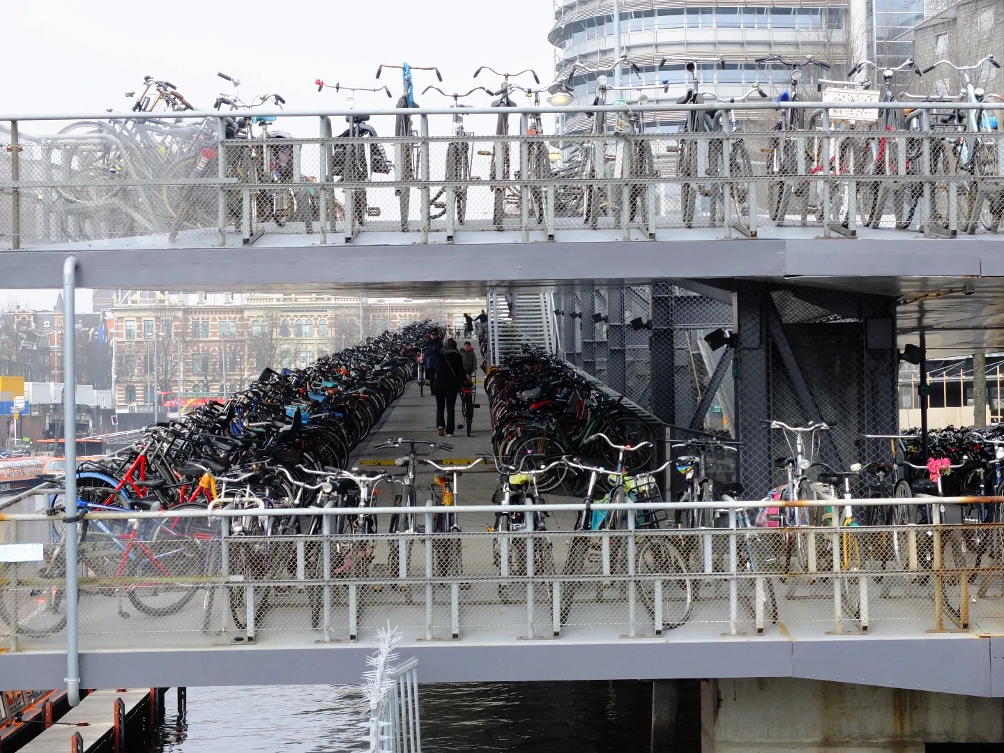 Designed by VMX Architecten, Fietsflat is a free-to-use three-storey bicycle park
