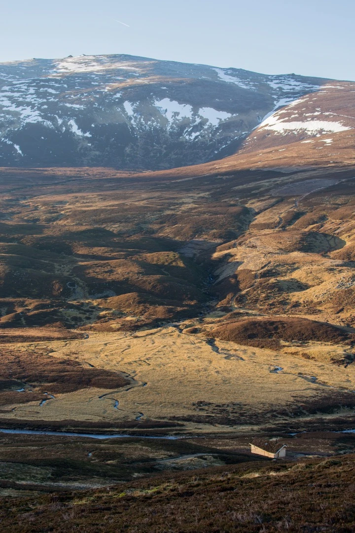 The Culardoch Shieling's moss-covered roof helps it blend into the landscape