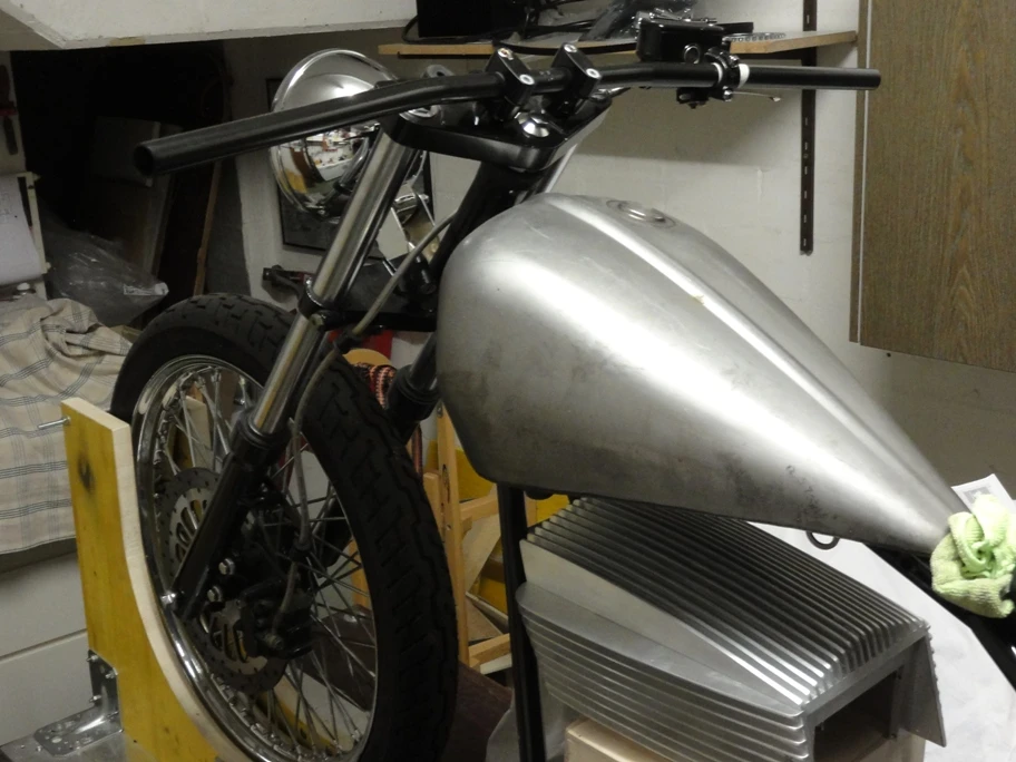 Only the top part of the Cole Foster fuel tank was used to house some electrical components