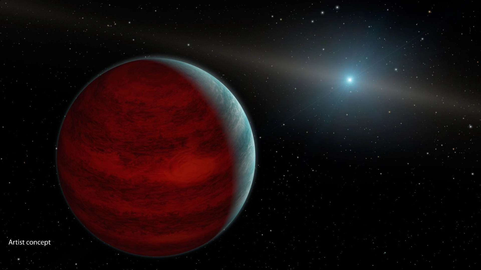 This artist's concept shows a hypothetical "rejuvenated" planet -- a gas giant that has reclaimed its youthful infrared glow