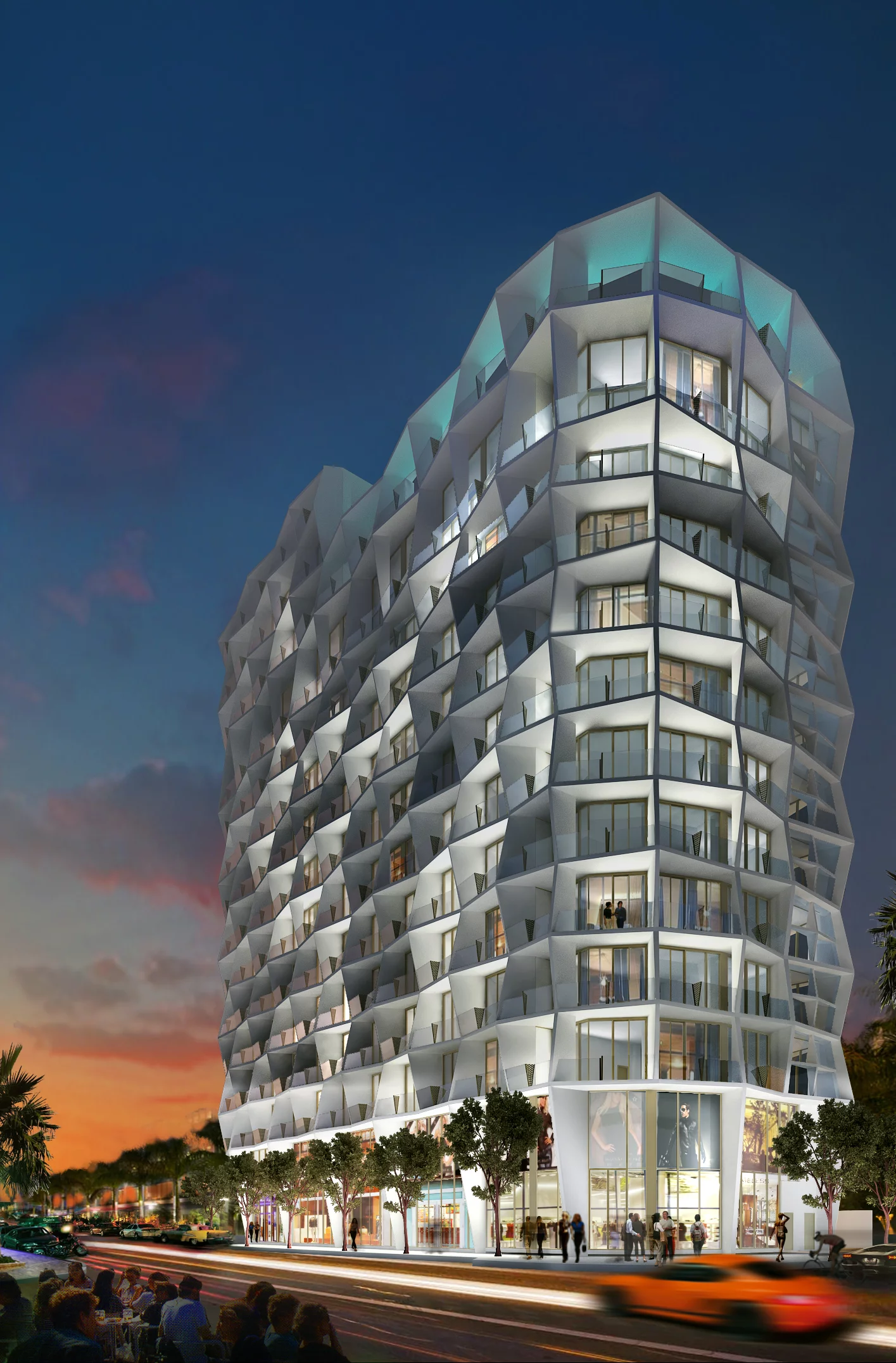 The 14-story tower will comprise 76 residential units (Image: Studio Gang Architects)