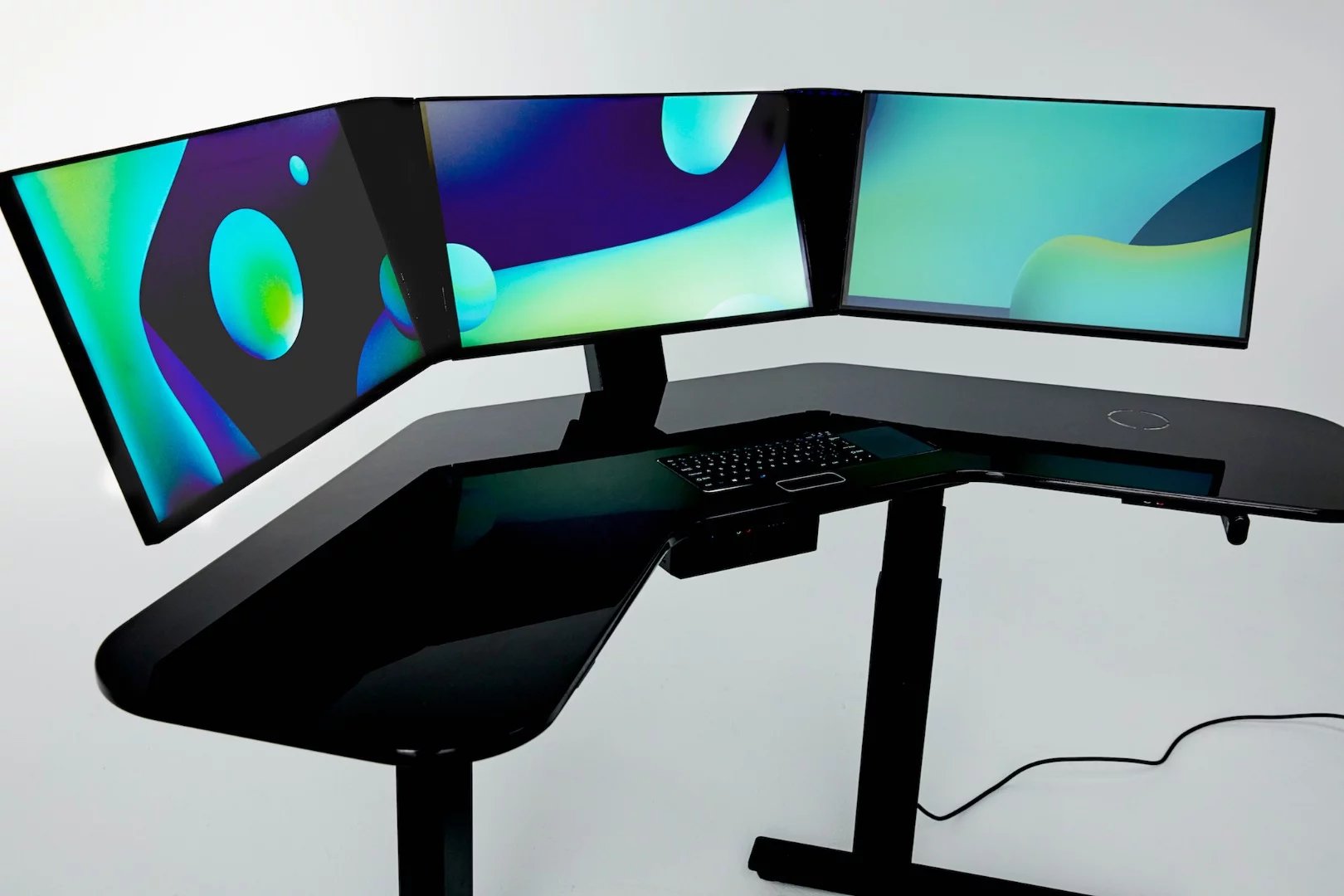 Cemtrex's SmartDesk sports three 24-inch multi-touch/gesture controlled screens