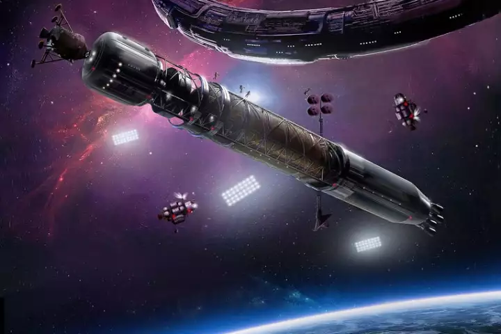 An artist's rendition of the eventual plans for Asgardia, which are far more advanced than the tiny little CubeSat that was just launched