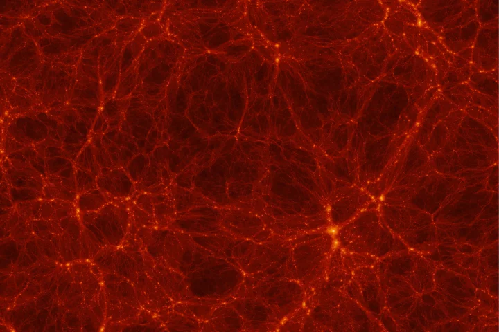 A high resolution slice of the whole 250Mpc box of Bolshoi (Made by Stefan Gottlober (AIP) with IDL)