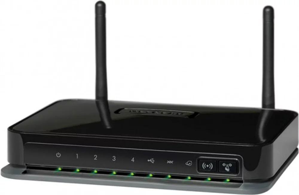 The Netgear Wireless-N router with DSL modem - DGN2200M