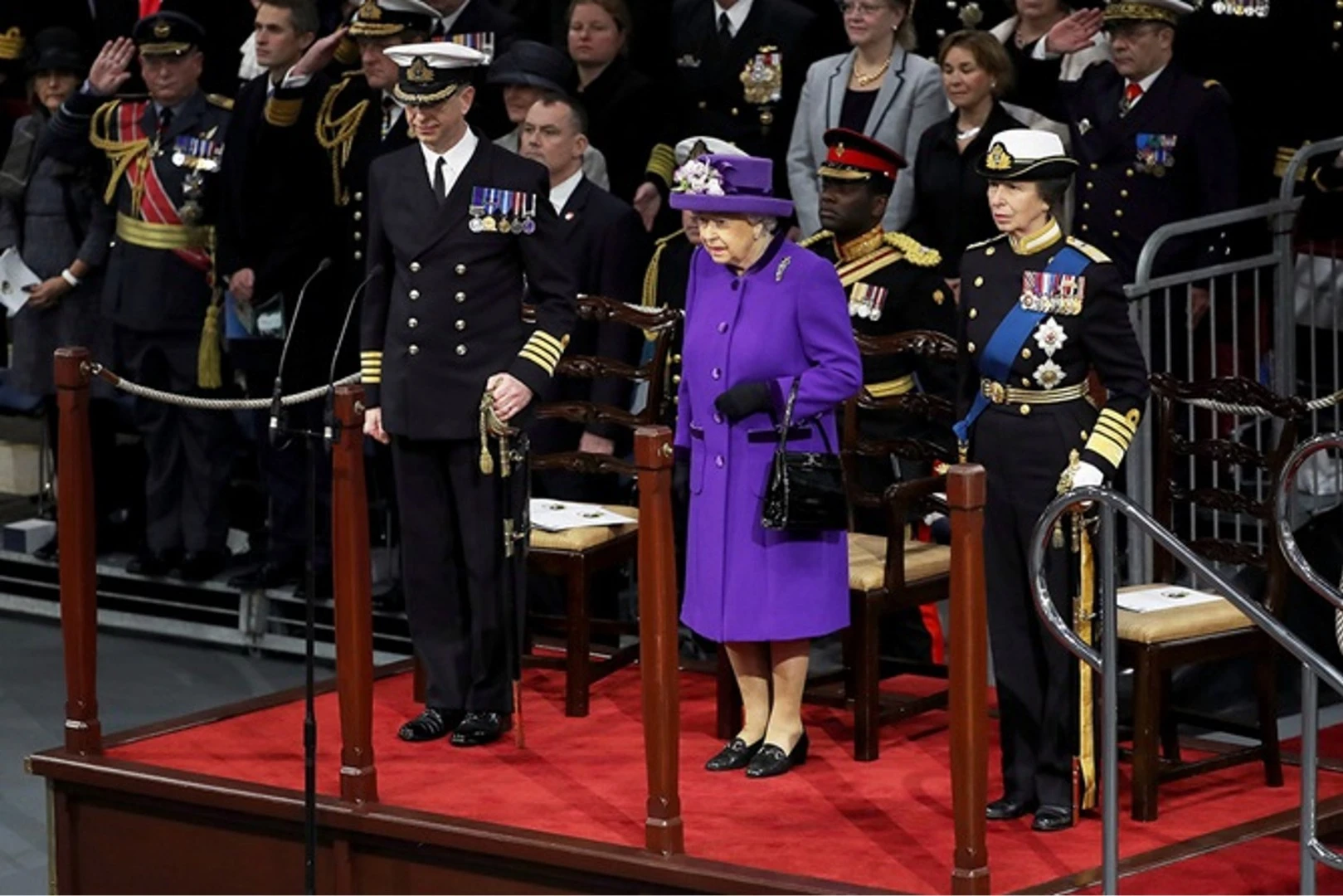 Captain Jerry Kyd, Queen Elizabeth, and Princess Anne
