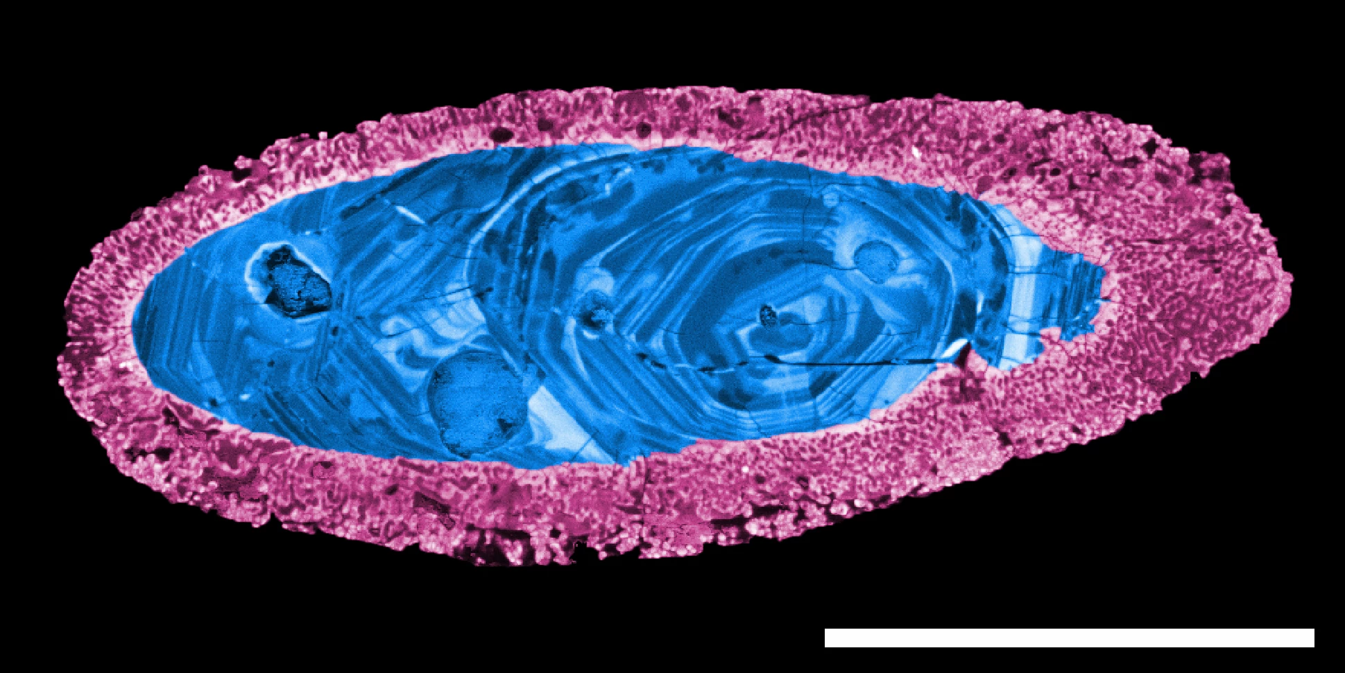 A zircon grain gathered from the crater