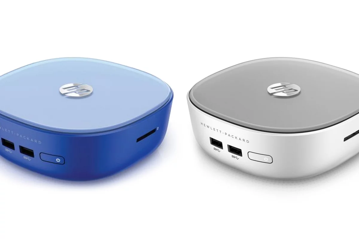 HP's new miniature desktop computers – the Stream Mini (left) and Pavilion Mini (right)