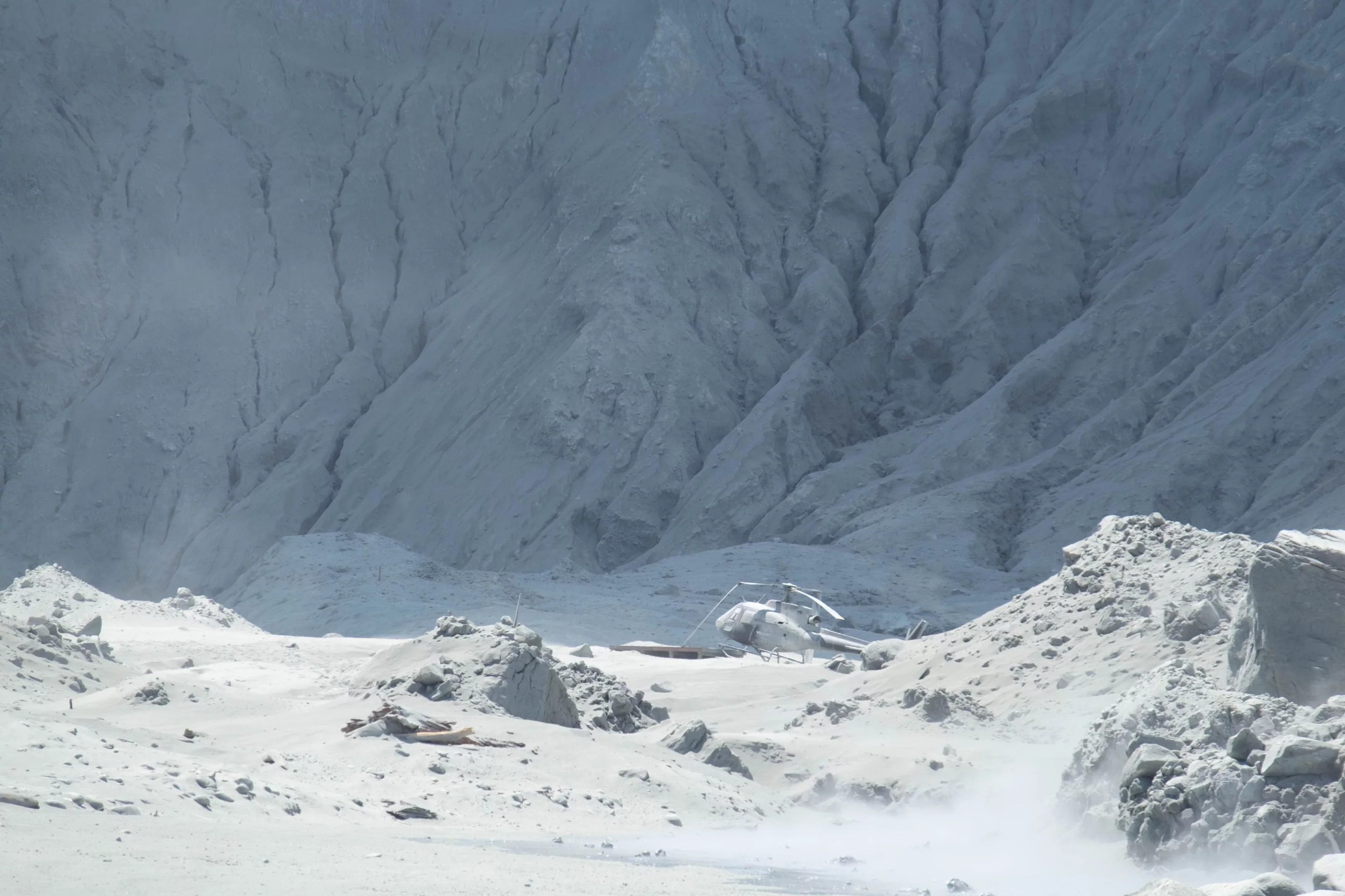 New Zealand's White Island covered in ash