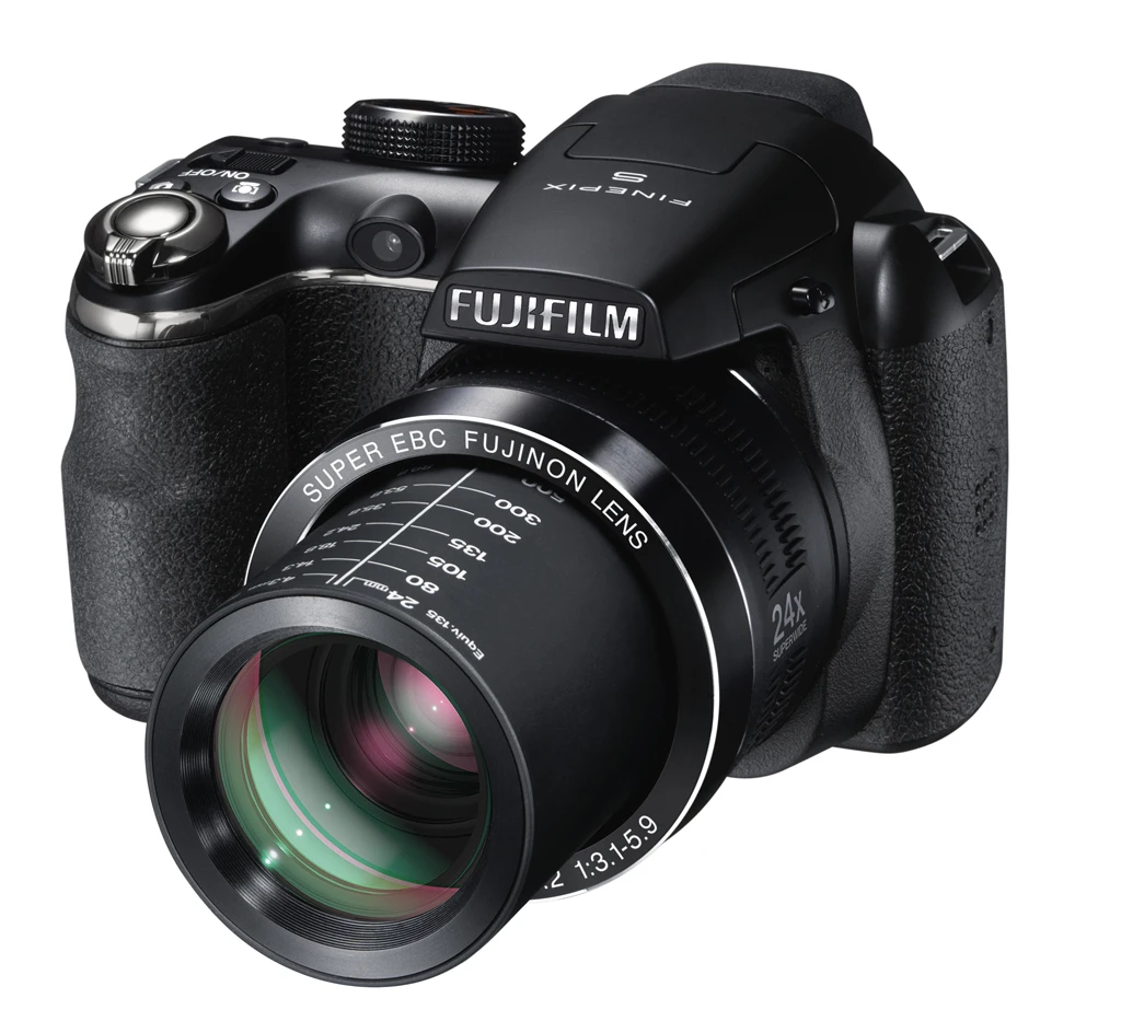 The Fujifilm FinePix S4200 with lens open