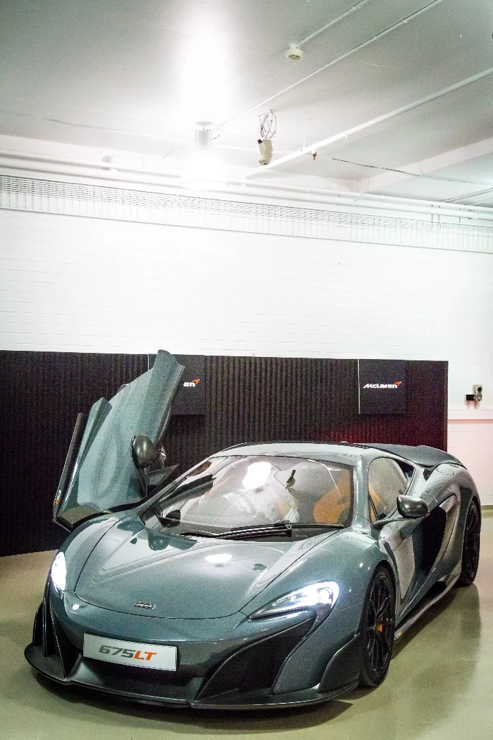 The car's dihedral doors are a classic supercar touch