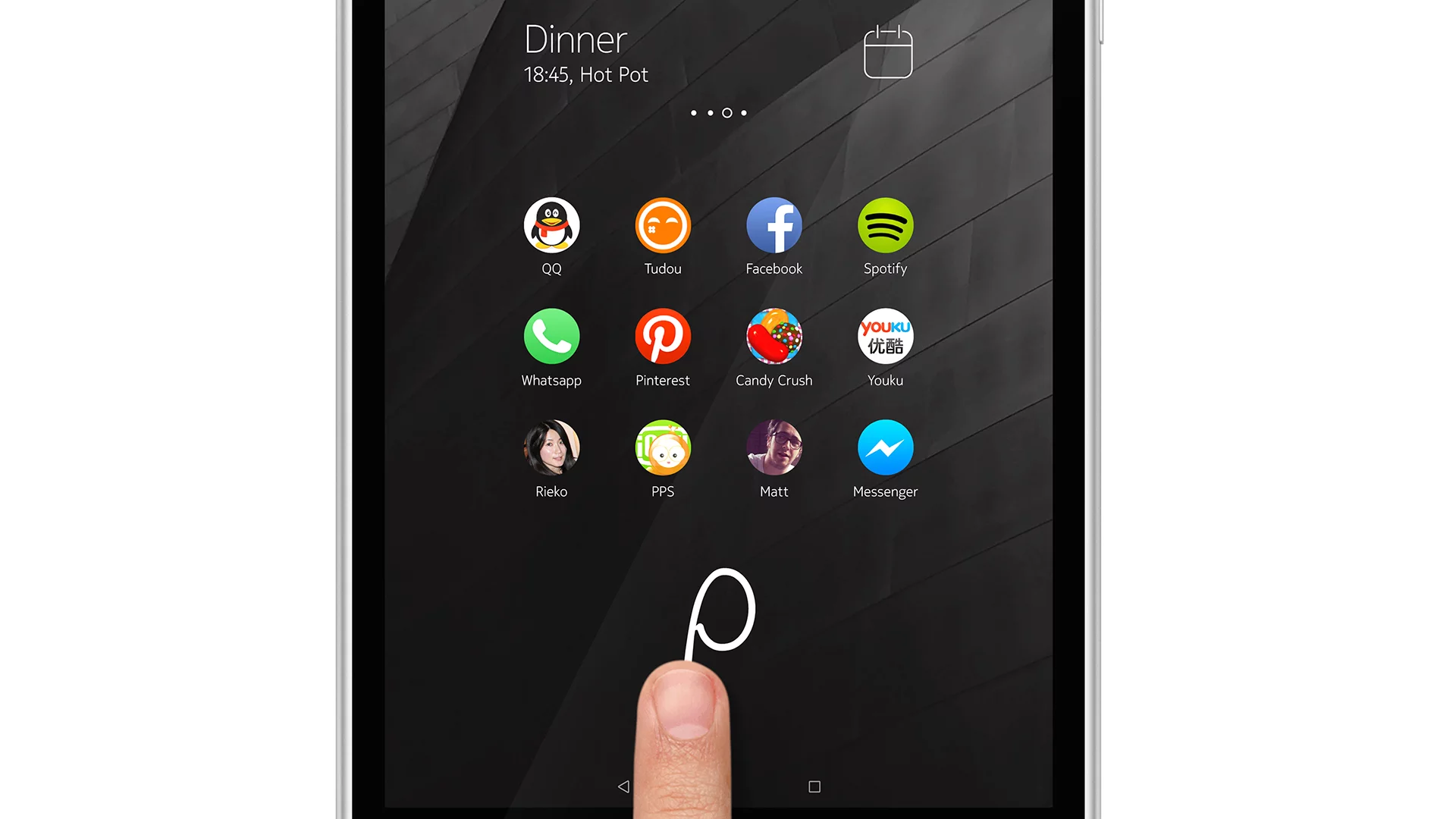 The Z Launcher allows users to quickly search for apps and content by scribbling letters on the display