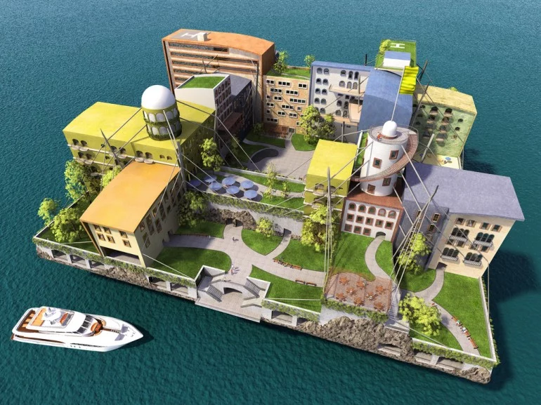 Paypal founder Peter Thiel is investing in a project that hopes to create floating cities that are free from political agendas (image by Seasteading Media)