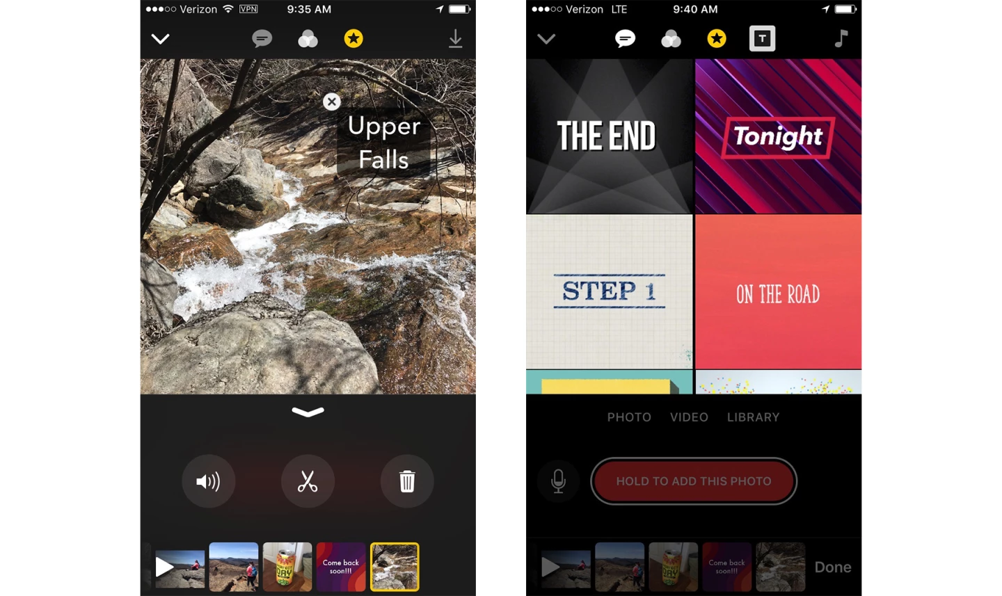 (L) Text overlay in action (R) Title screen options