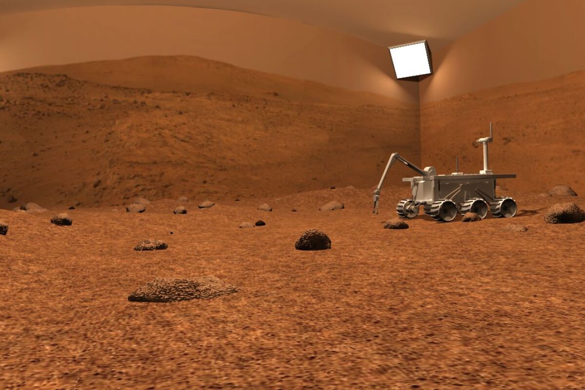 The Remote Mars Yard project would allow internet users to control a physical Mars rover replica, located in a room made to resemble the surface of Mars