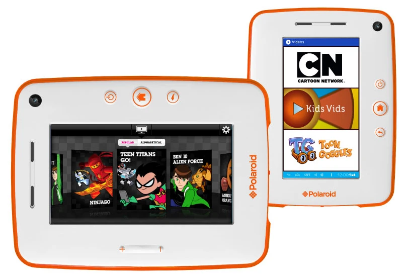 The Polaroid Kids Tablet 2 features Cartoon Network, Kids Videos, and Toon Goggles video streaming apps
