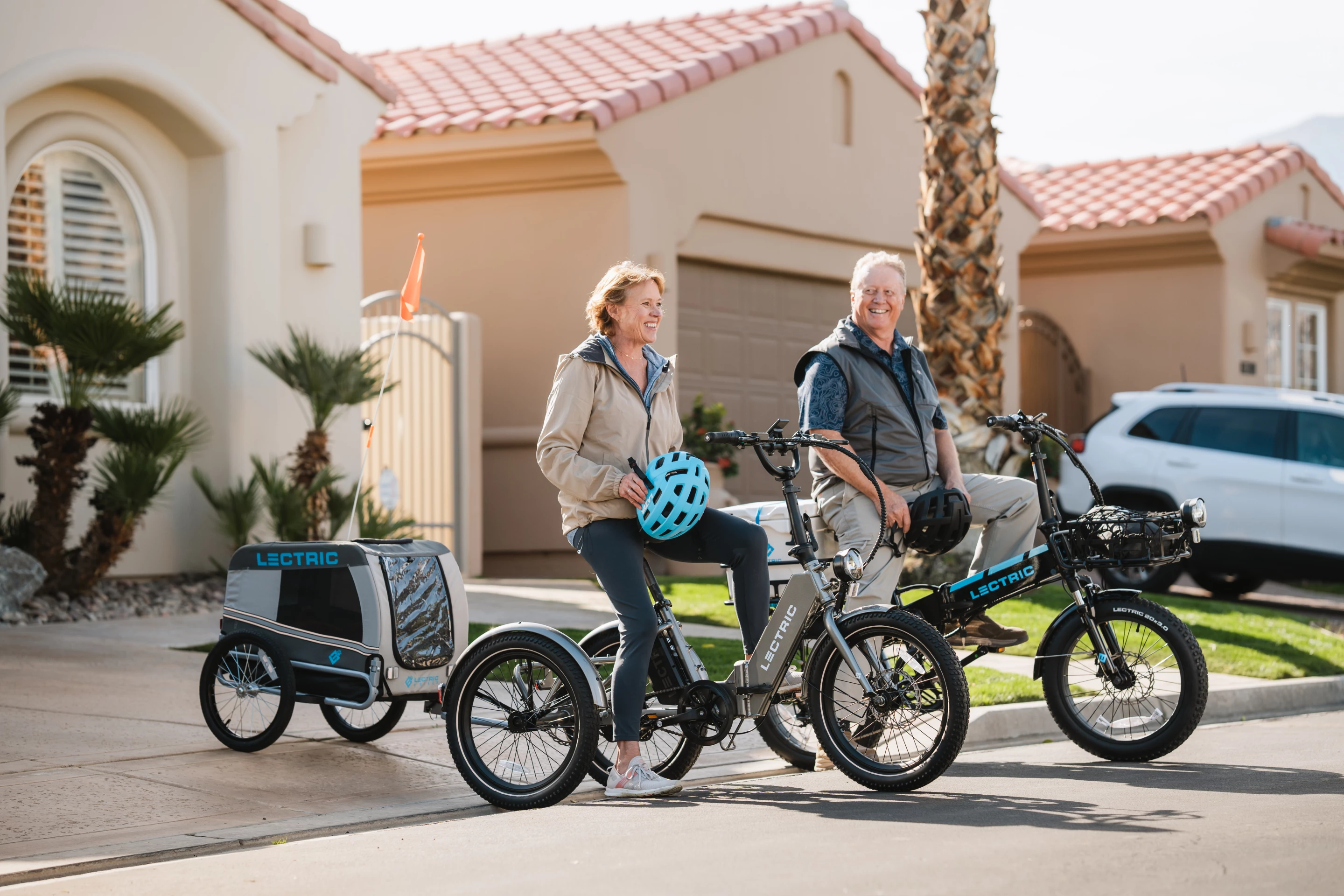 The XP Trike is compatible with Lectric's range of optional accessories, including the Wag-Along Pet Trailer