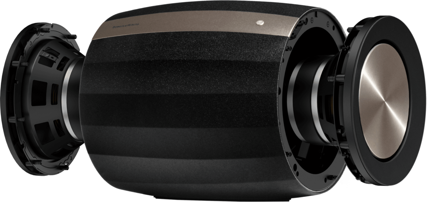 The Formation Bass has a 6.5 inch long throw bass driver at each end of the chassis powered by a 250 W amplifier