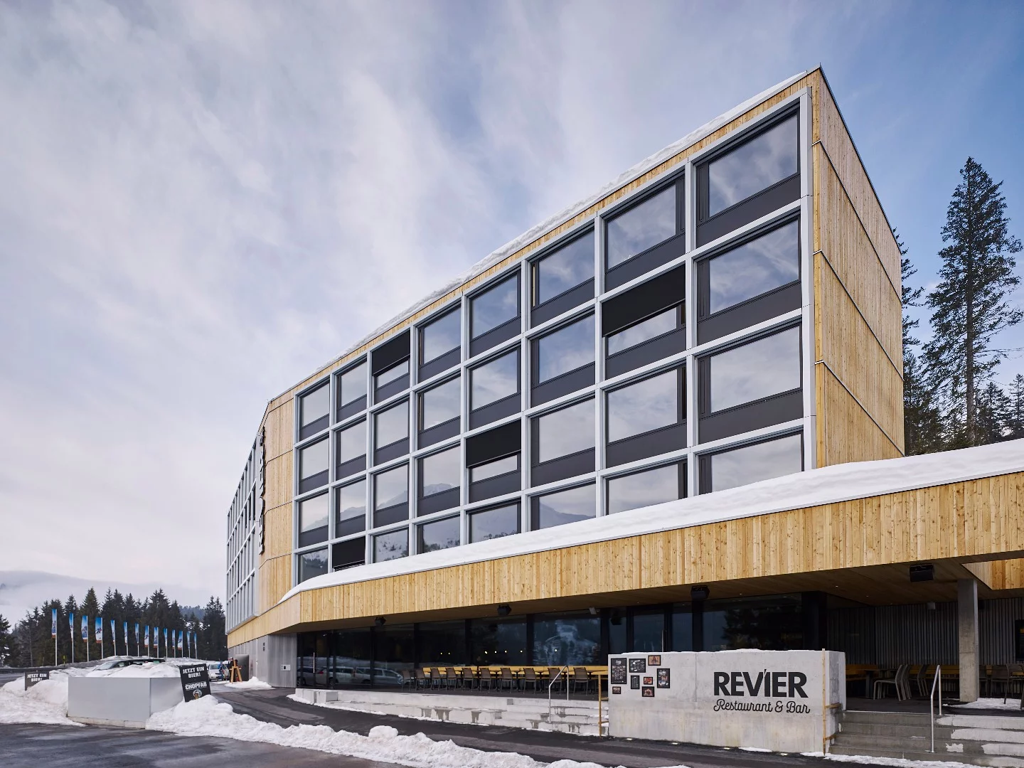 Handed over in December 2017, prices for a night in the Revier Mountain Lodge start at CHF$179 (US$187)