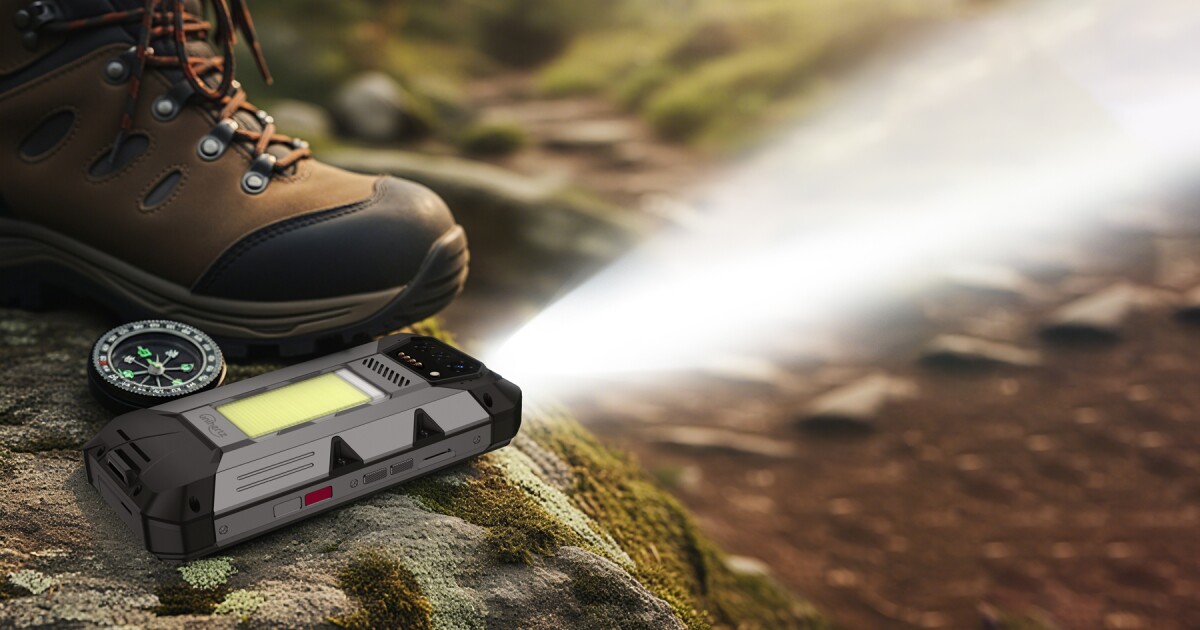 Rugged phone with dual flashlights for adventurers