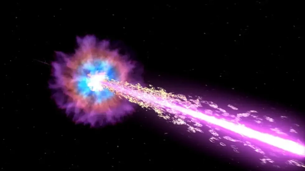An illustration of a gamma ray burst