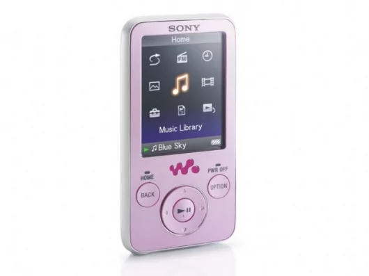 The NWZ-E430 Sony Walkman in pink.