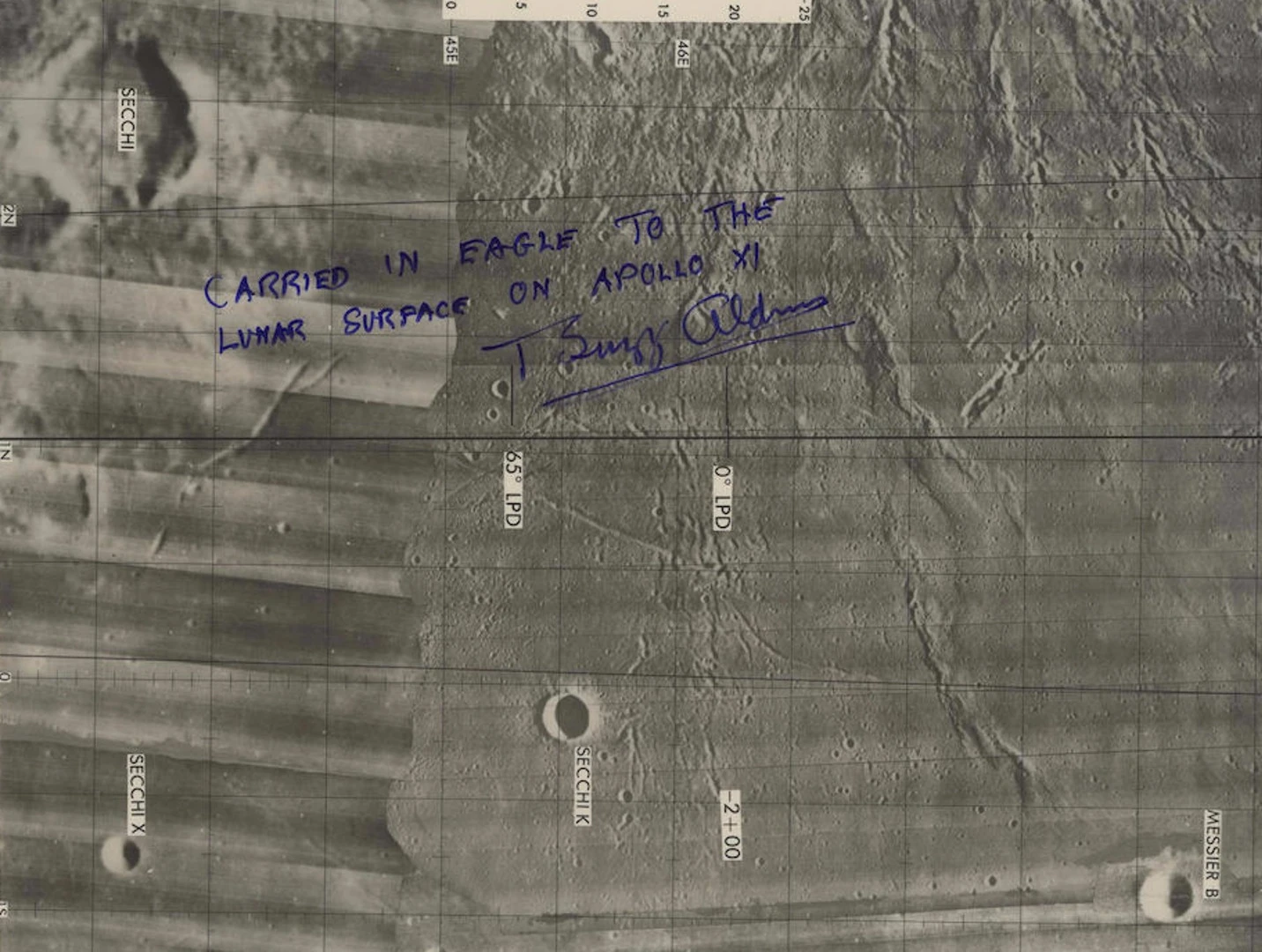 Chart used by Buzz Aldrin during the lunar landing of Apollo 11