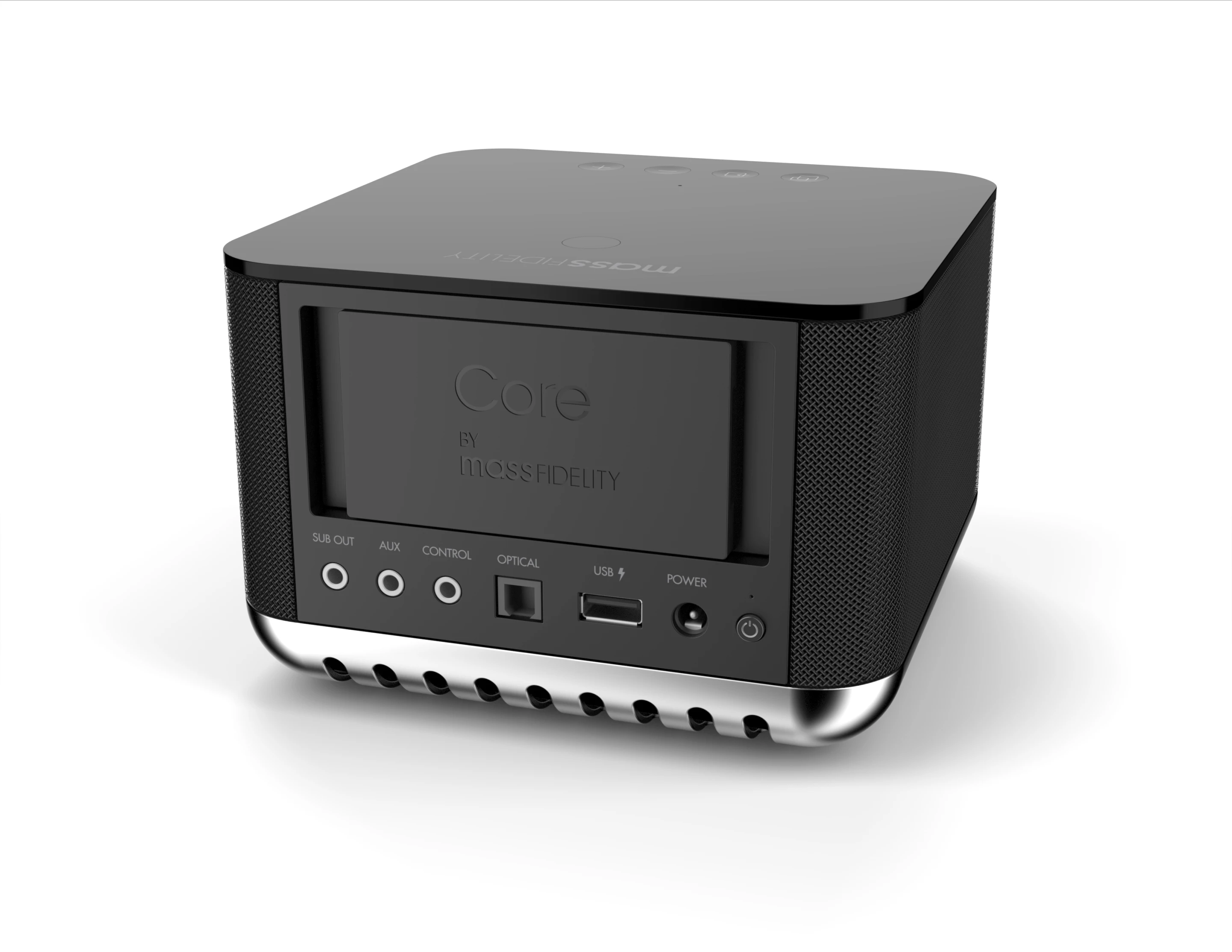 Connections to the rear include both analog and digital inputs, a USB port capable of charning mobile devices and a control jack allows for use in home automation setups