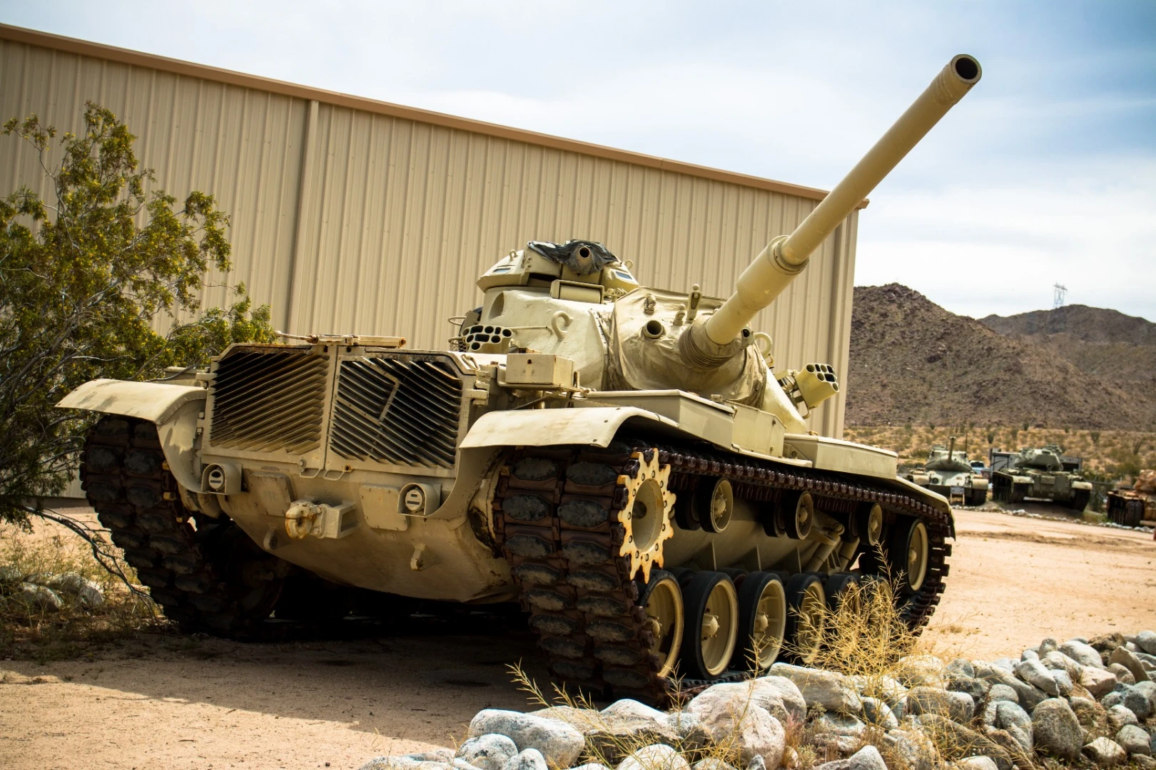 The M60 Patton Tank is the most commonly featured tank at the Patton Tank Museum. And for good reason; it was one of the most versatile tanks ever produced at the time, with thick armor, a powerful 750-horsepower engine, and a 105mm canon. The M60 also had modified variants such as the M728 Combat Engineering Vehicle, M60 AVLB (Armored Vehicle-Launch Bridge), M88 Recovery Vehicle, and even the remotely-controlled mine-sweeping M60 Panther MDCV