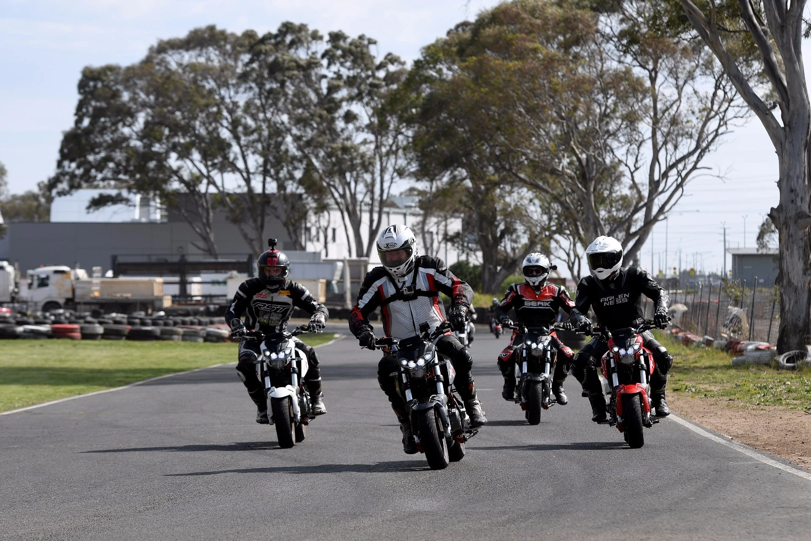 Benelli TnT125: your correspondent led the pack into a corner, about once.