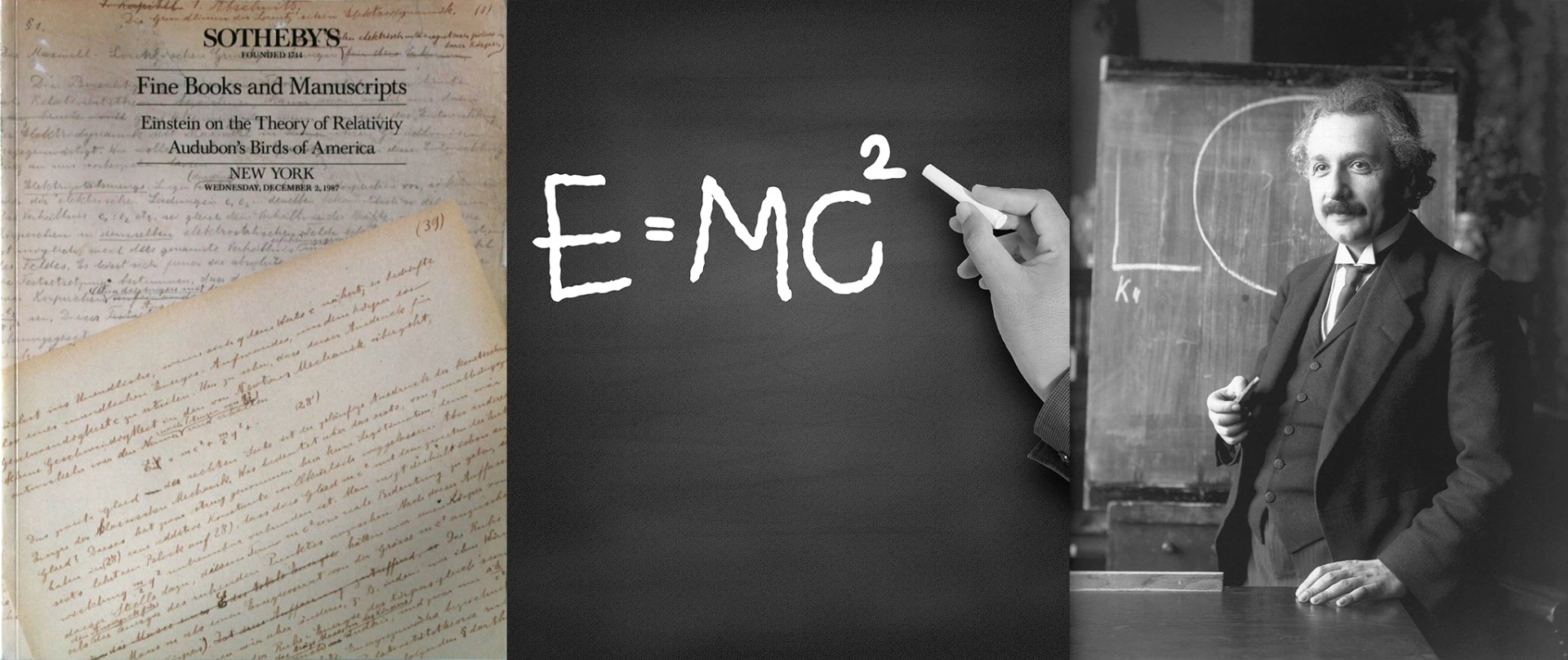 Albert Einstein's Theory of General Relativity was presented to the Prussian Academy of Sciences over four lectures in November 1915, and published on 2 December, 1915. The General Relativity Theory built on the insights of Einstein's first theory of relativity, the Special Relativity theory from 1905. This 72 page autograph manuscript, written in German, in either Prague or Zurich in 1912, is one of only three of Einstein's early papers on the Theory of Relativity known to survive. This is the earliest and the longest of these, and was the only one never to have been published. The other early relativity manuscripts are the 11-page "Zum Relativitäts-Problem" ("On the Relativity Problem") written in 1914 and published in Scientia 15 (1914) which is believed to be in private hands and the 45-page "Die Grundlagen der allgemeinen Relativitätstheorie" written in 1916 and published in the Annalen der Physik 49 (1916). Some perspective on the price: This document went to auction again in 1997, with an estimated price of $4 million to $6 million. By law (in America, there are precedents requiring the reserve price to be equal to or lower than the lower estimate), that means a $4 million bid would have seen the manuscript sold. A high bid of $3.3 million did not secure the sale, but we only list verified sales in our listings, so although this item might easily be much higher on the list, we've used the only verified sale price.